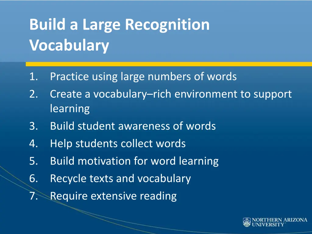 build a large recognition vocabulary