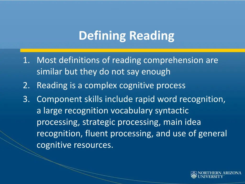 defining reading