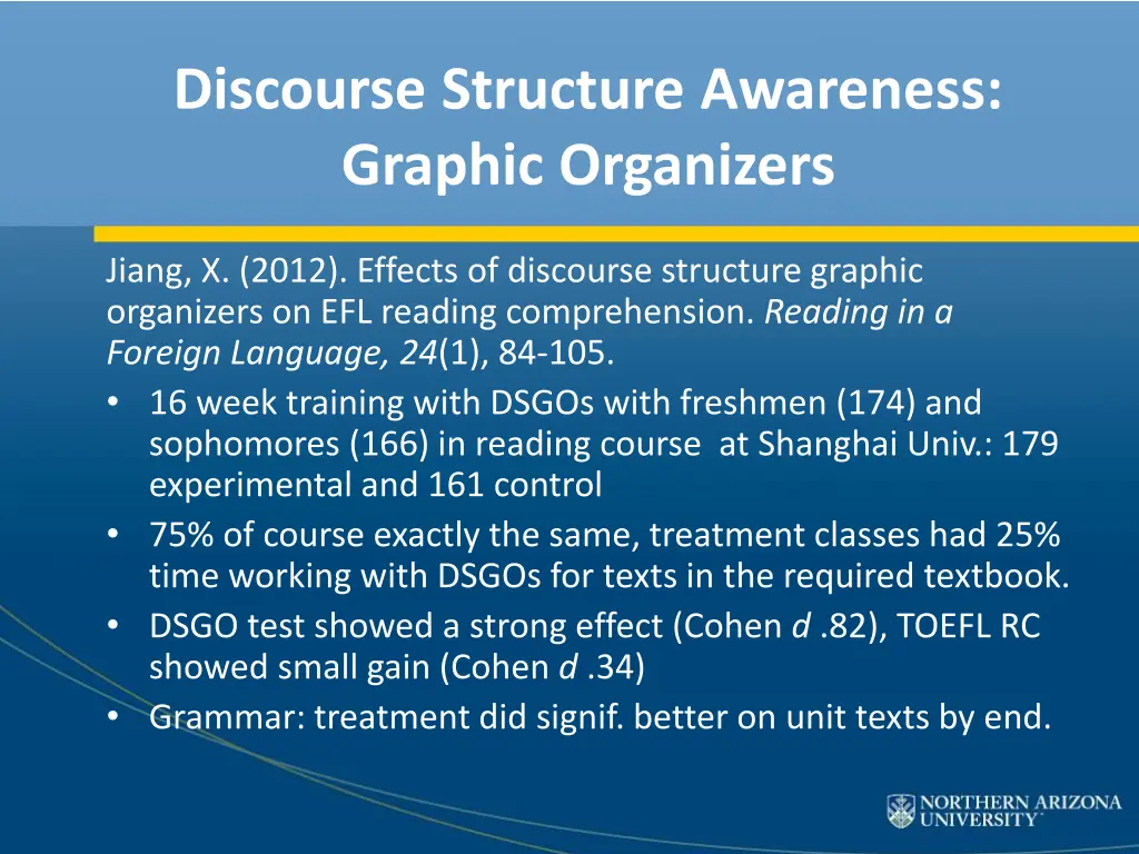 discourse structure awareness graphic organizers