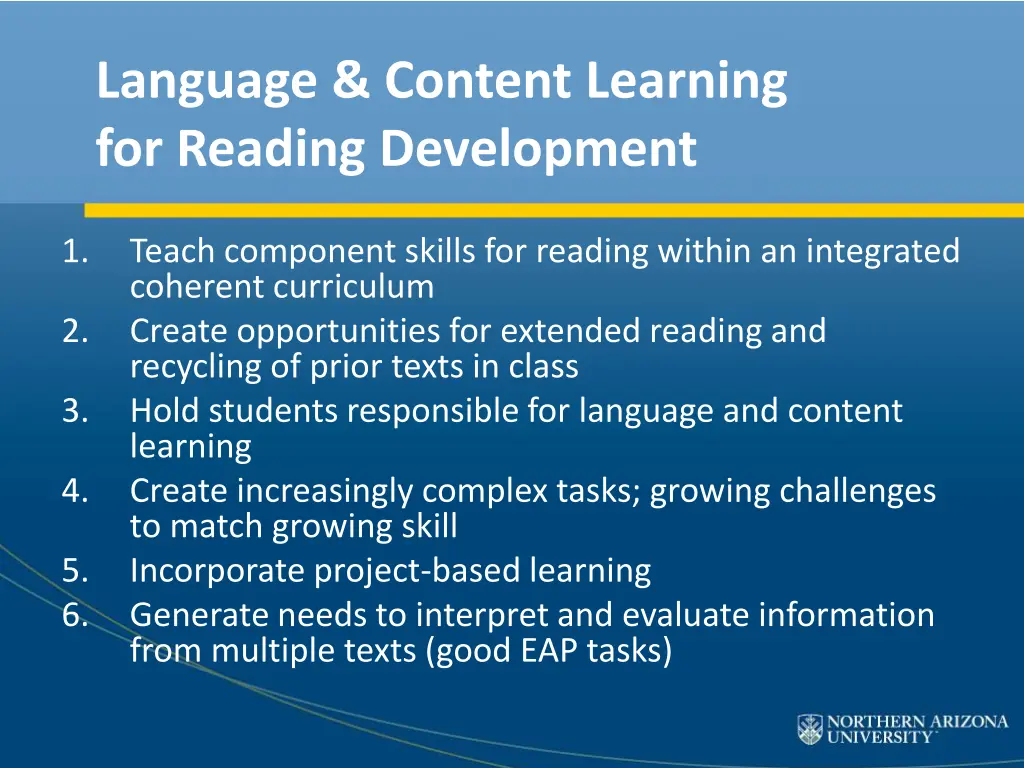 language content learning for reading development