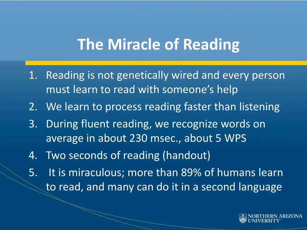 the miracle of reading