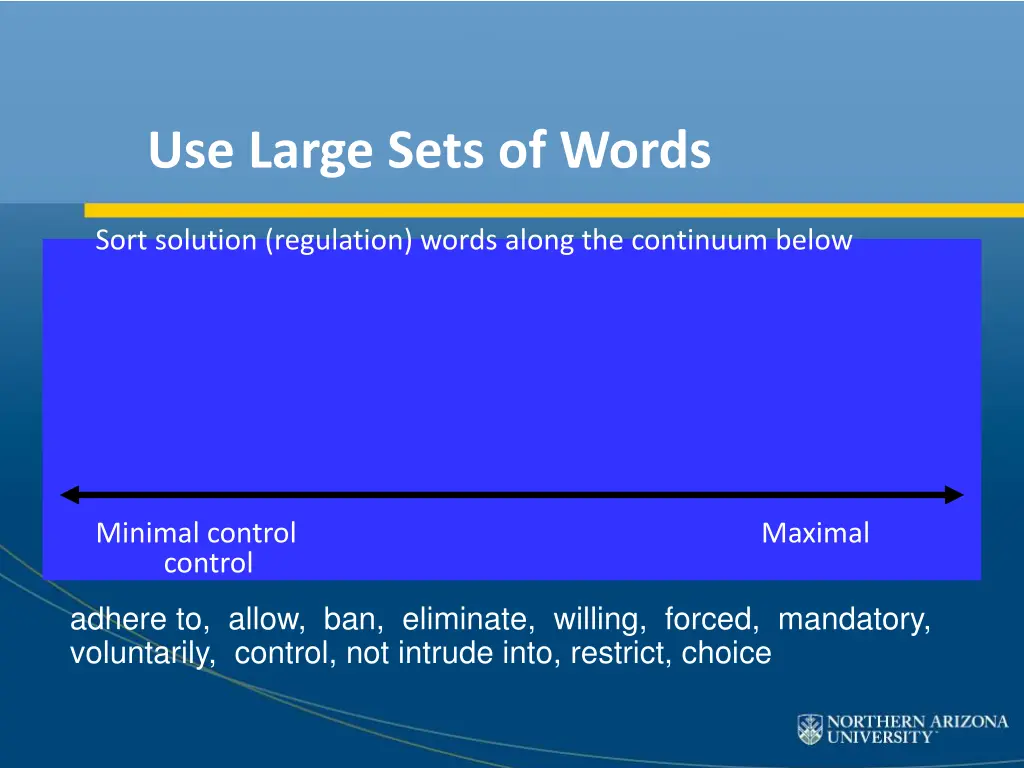 use large sets of words 3