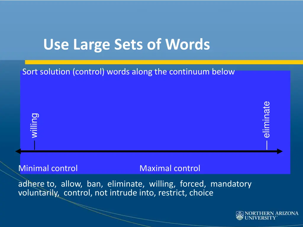 use large sets of words 4