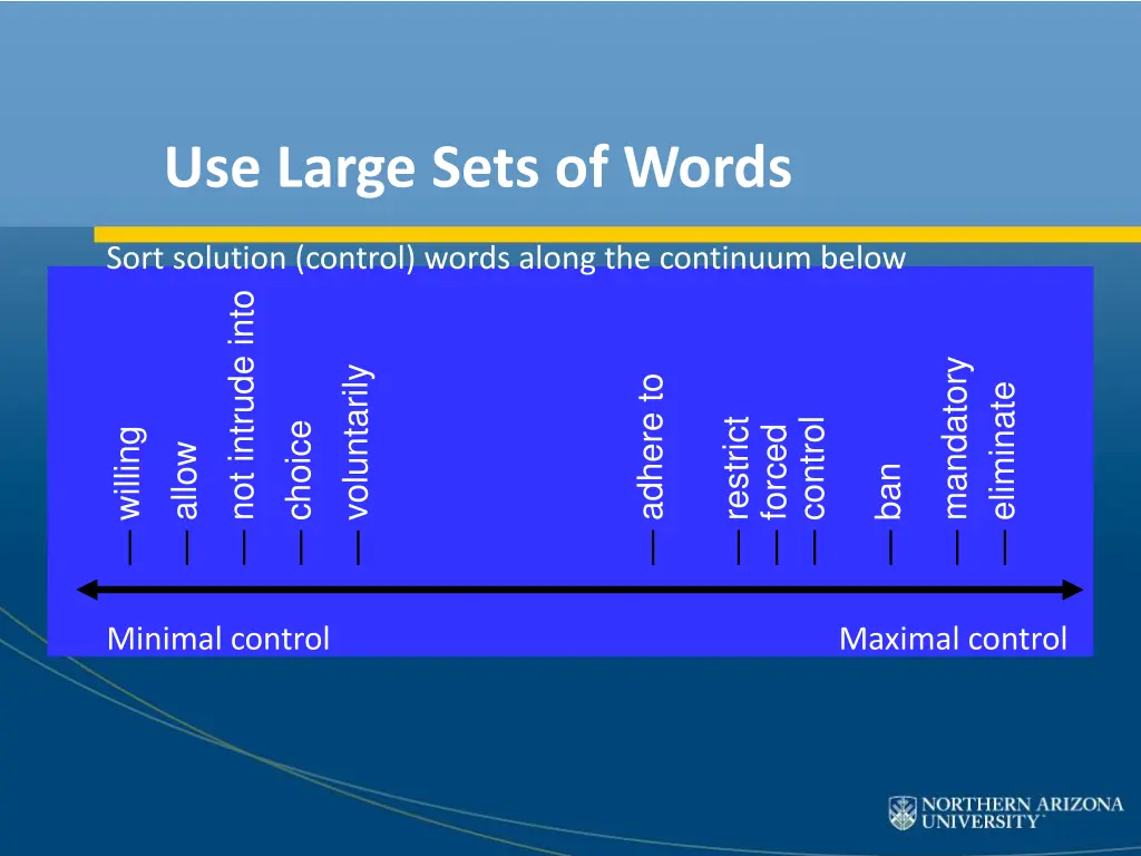 use large sets of words 5