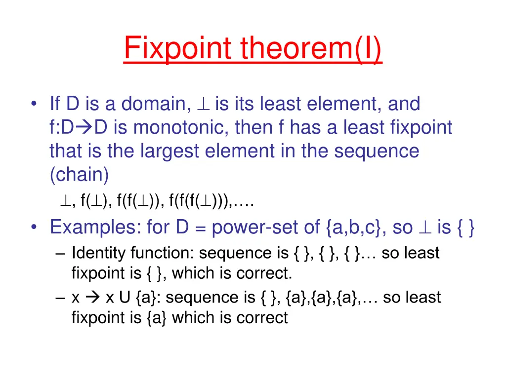 fixpoint theorem i