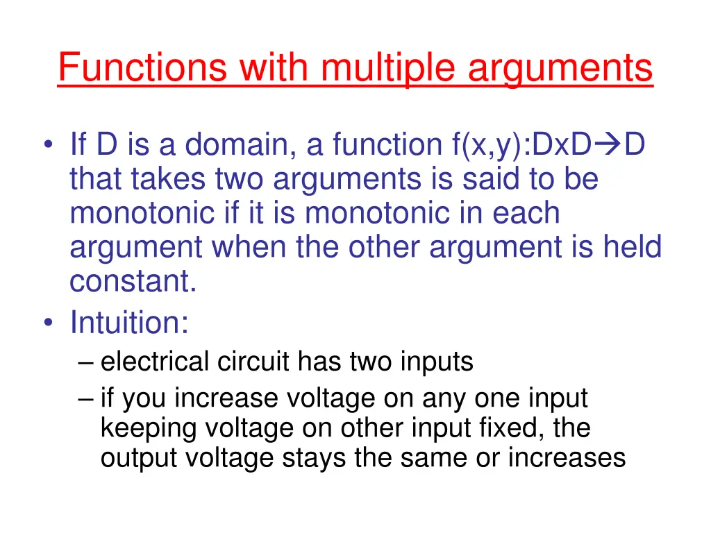 functions with multiple arguments