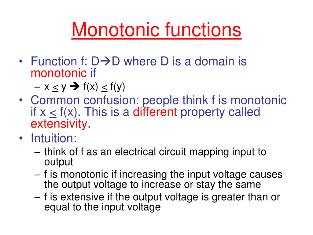 monotonic functions