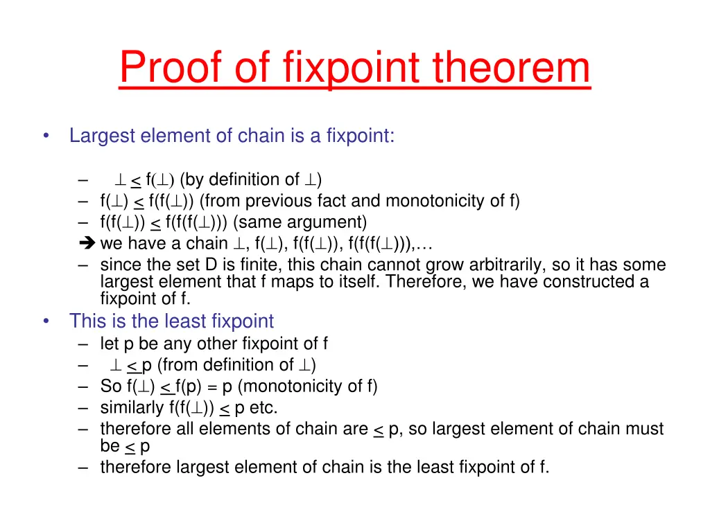 proof of fixpoint theorem