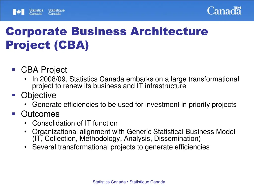 corporate business architecture project cba