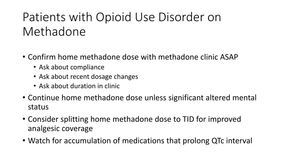 patients with opioid use disorder on methadone