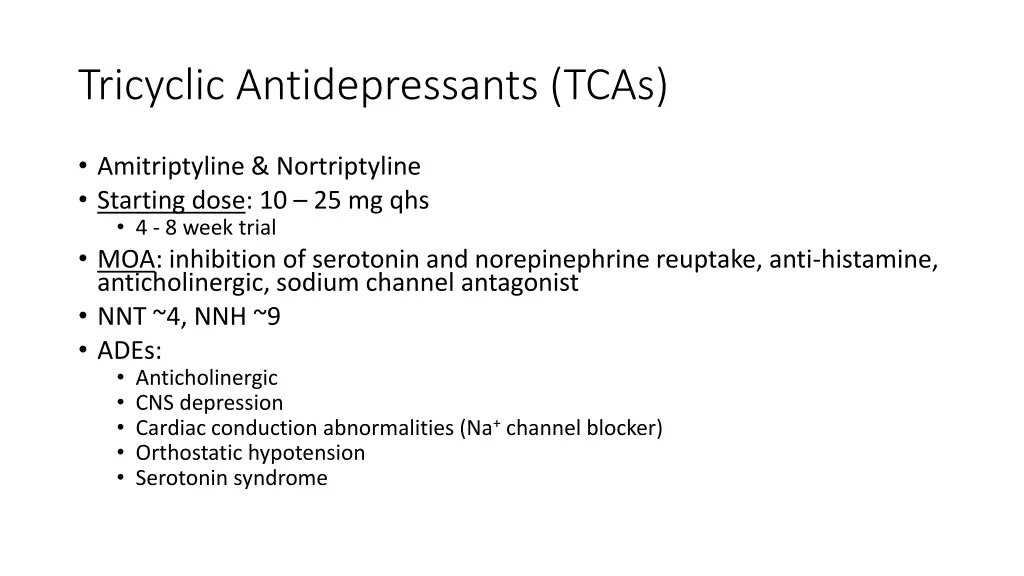 tricyclic antidepressants tcas