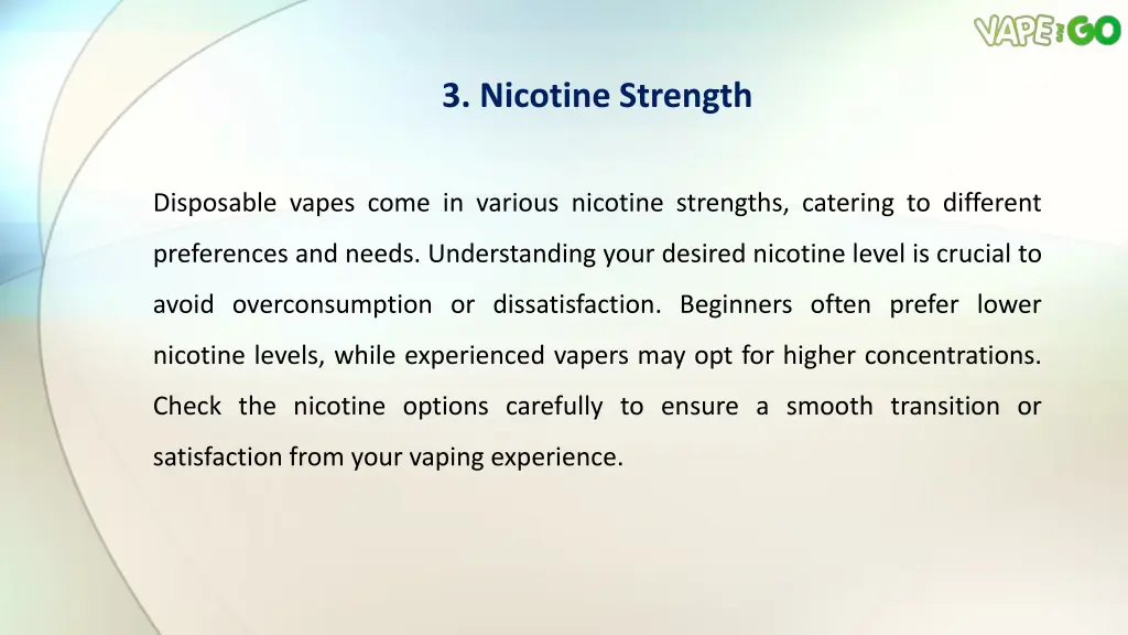 3 nicotine strength