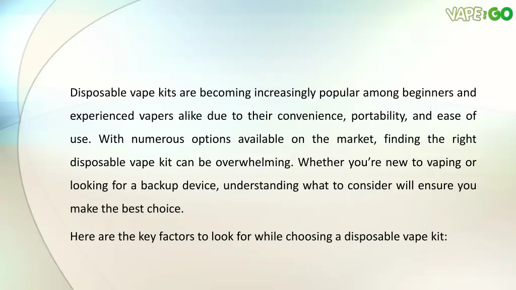 disposable vape kits are becoming increasingly