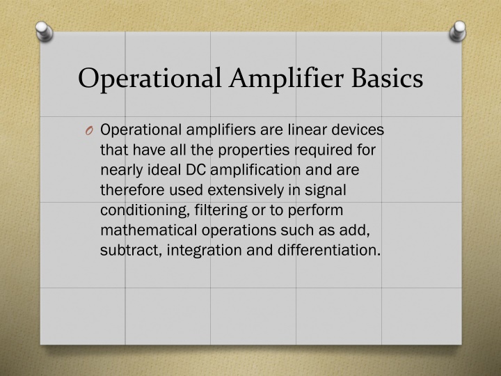 operational amplifier basics