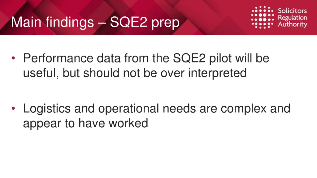 main findings sqe2 prep 1