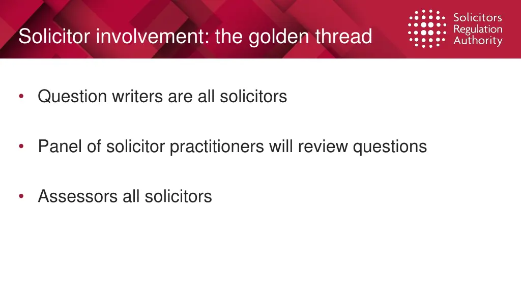 solicitor involvement the golden thread