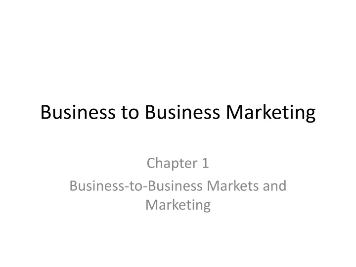 business to business marketing