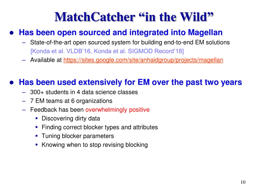 matchcatcher in the wild