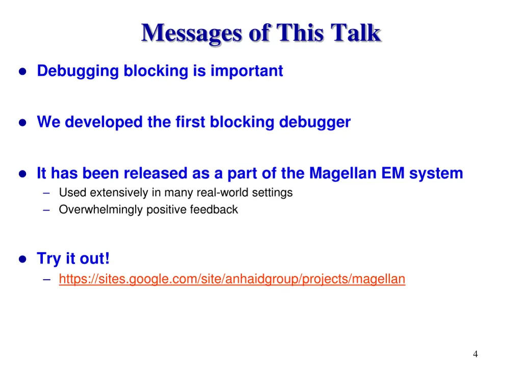 messages of this talk