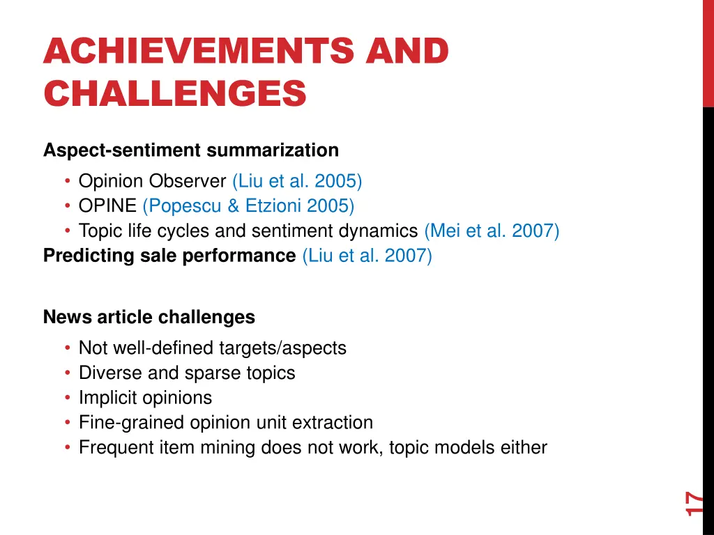 achievements and challenges