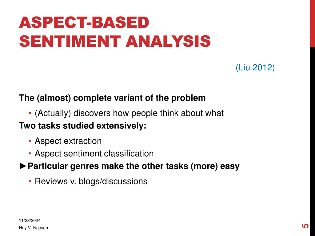 aspect based sentiment analysis