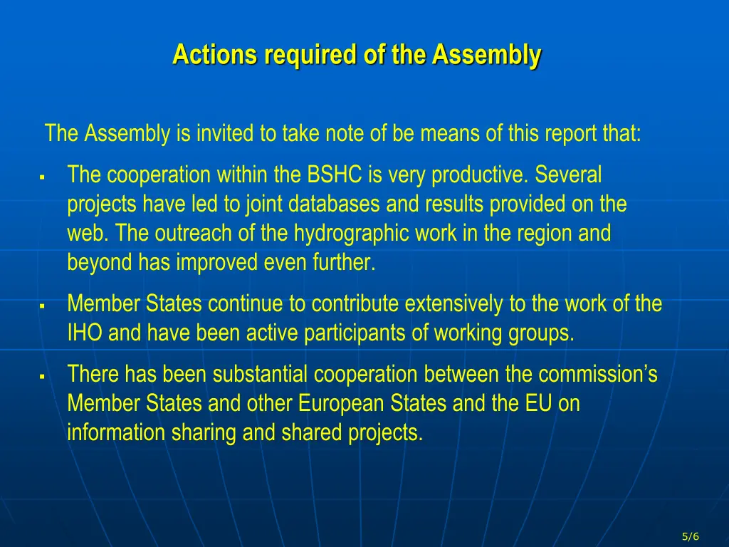 actions required of the assembly