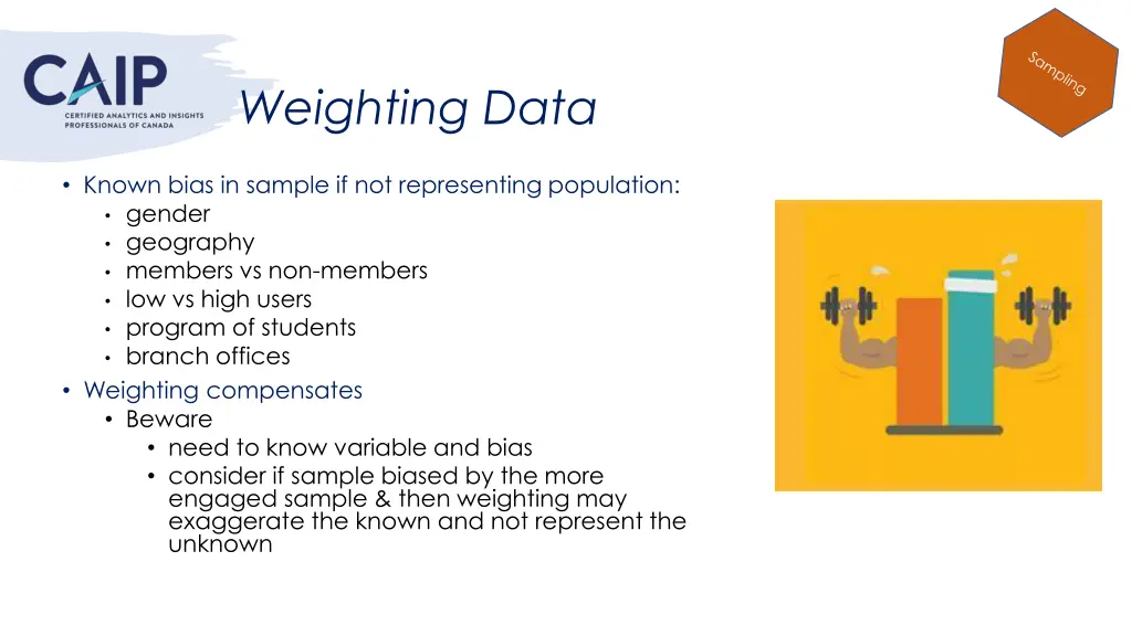 weighting data