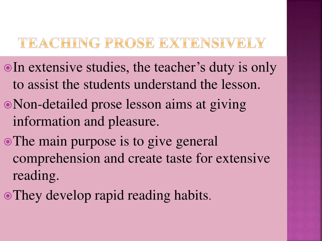 teaching prose extensively