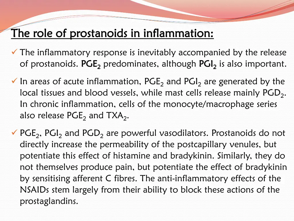 the role of the role of prostanoids