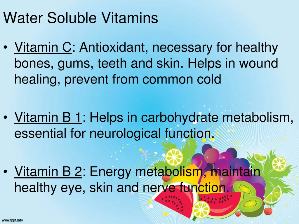 water soluble vitamins