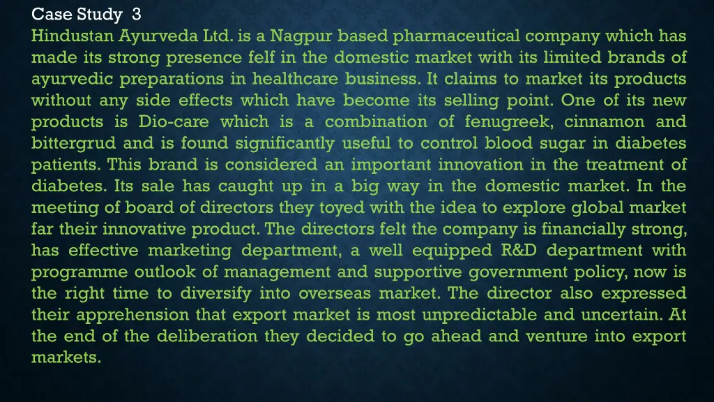 case study 3 hindustan ayurveda ltd is a nagpur