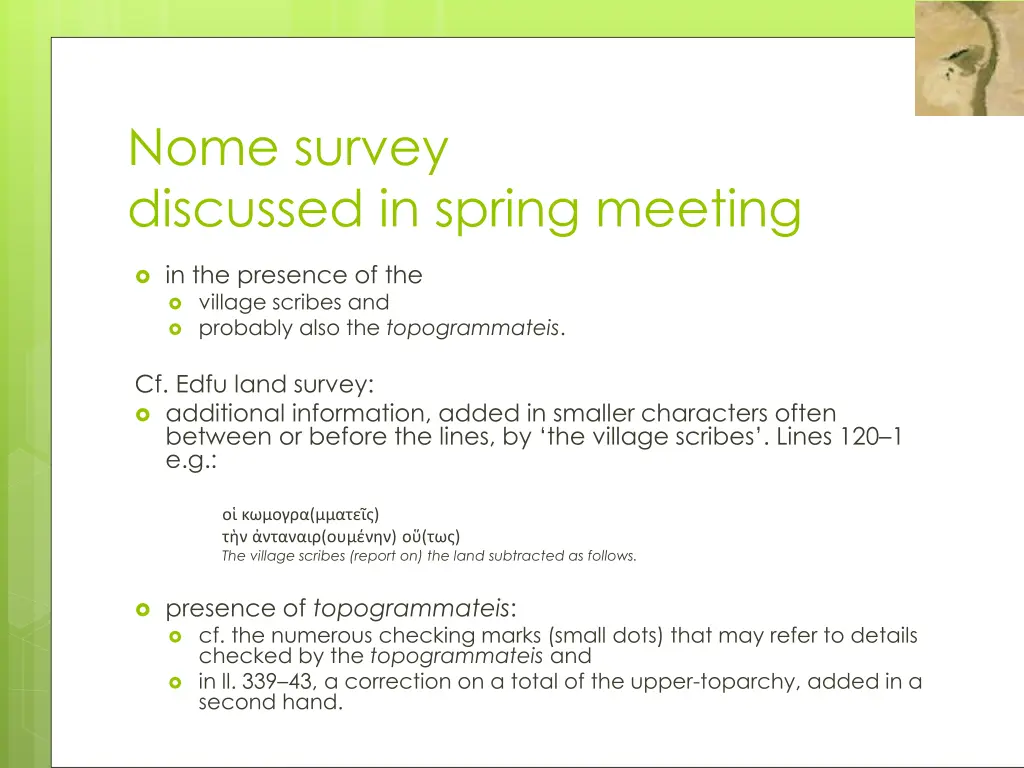 nome survey discussed in spring meeting