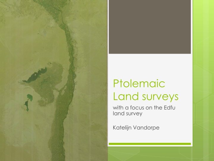 ptolemaic land surveys with a focus on the edfu