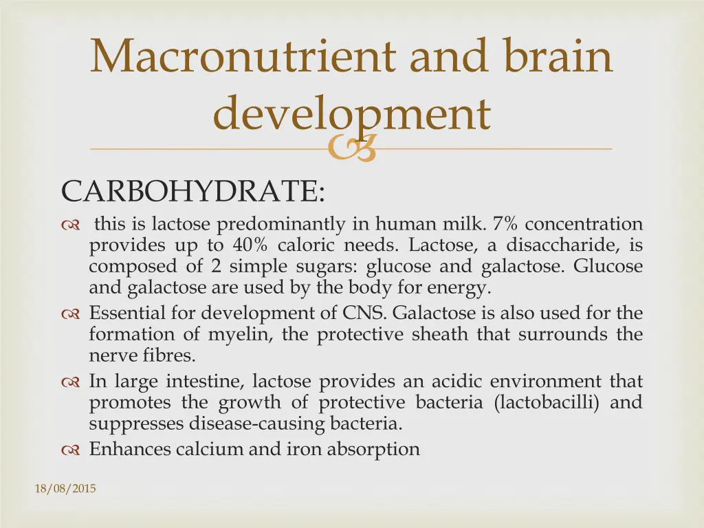 macronutrient and brain development