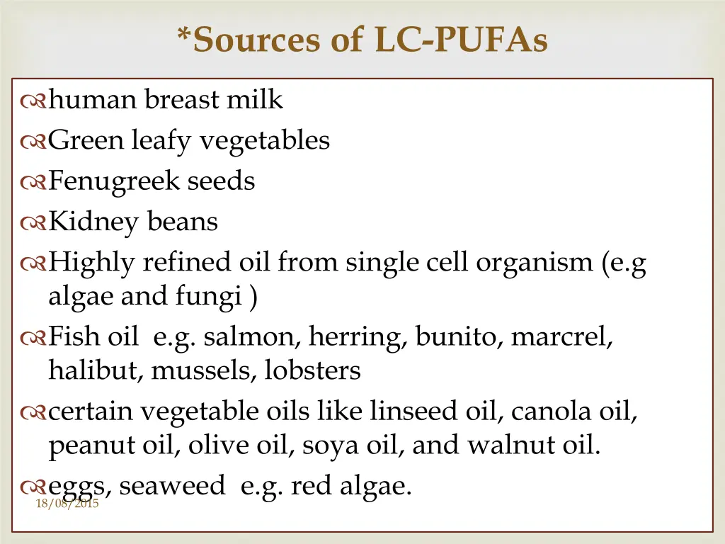 sources of lc pufas