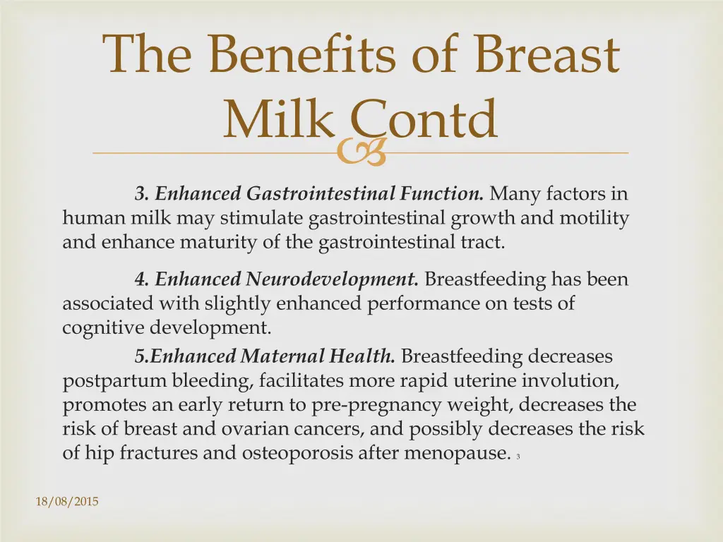 the benefits of breast milk contd