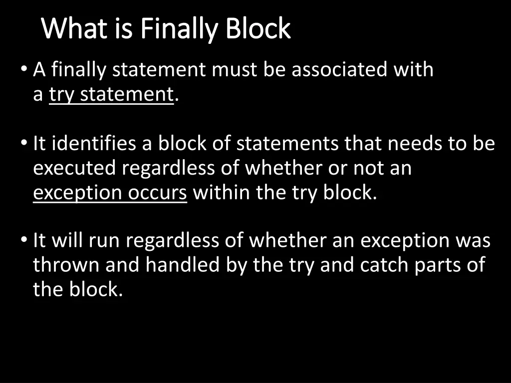 what is finally block what is finally block