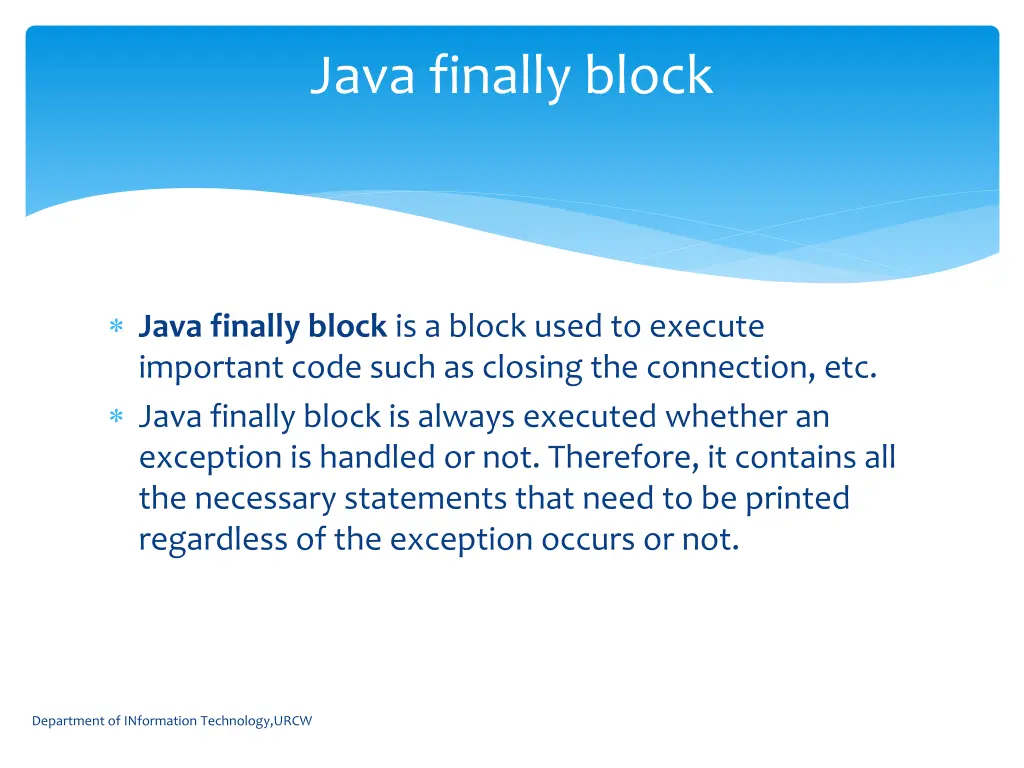 java finally block