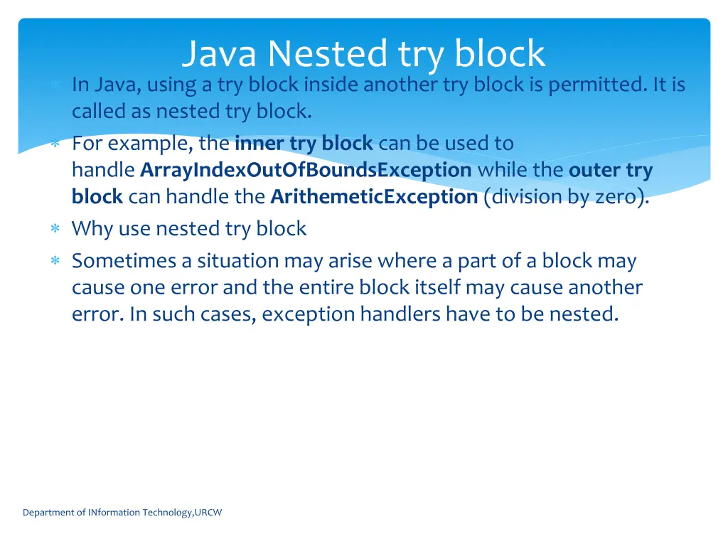 java nested try block