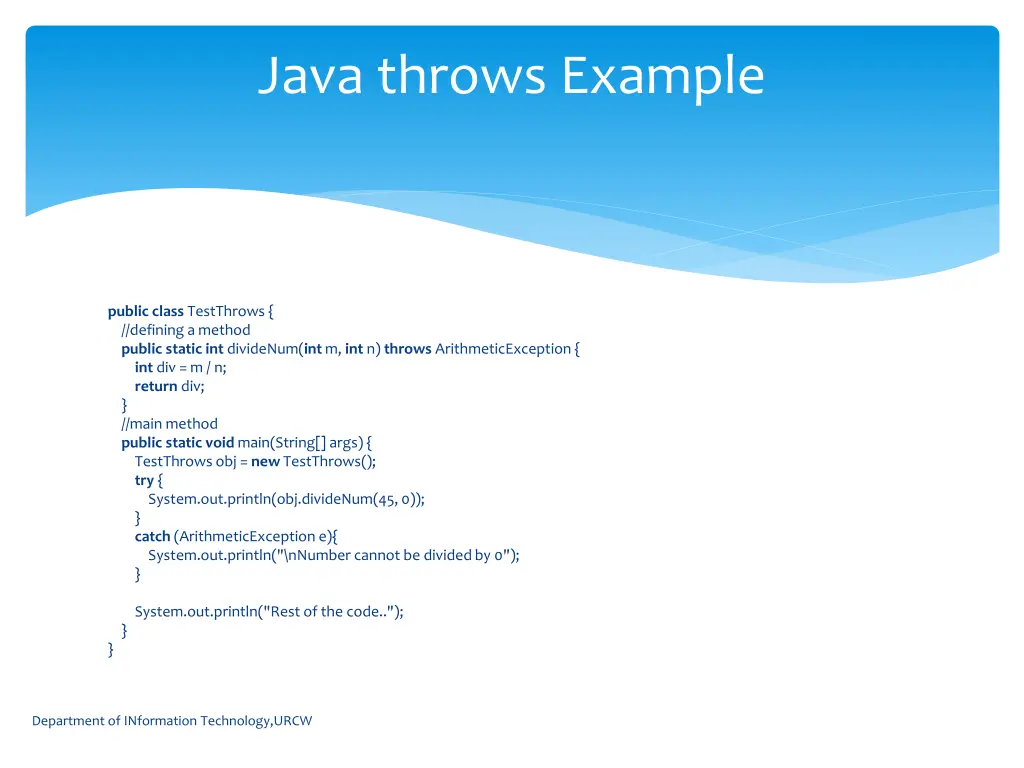 java throws example