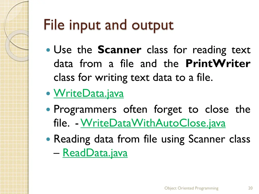 file input and output