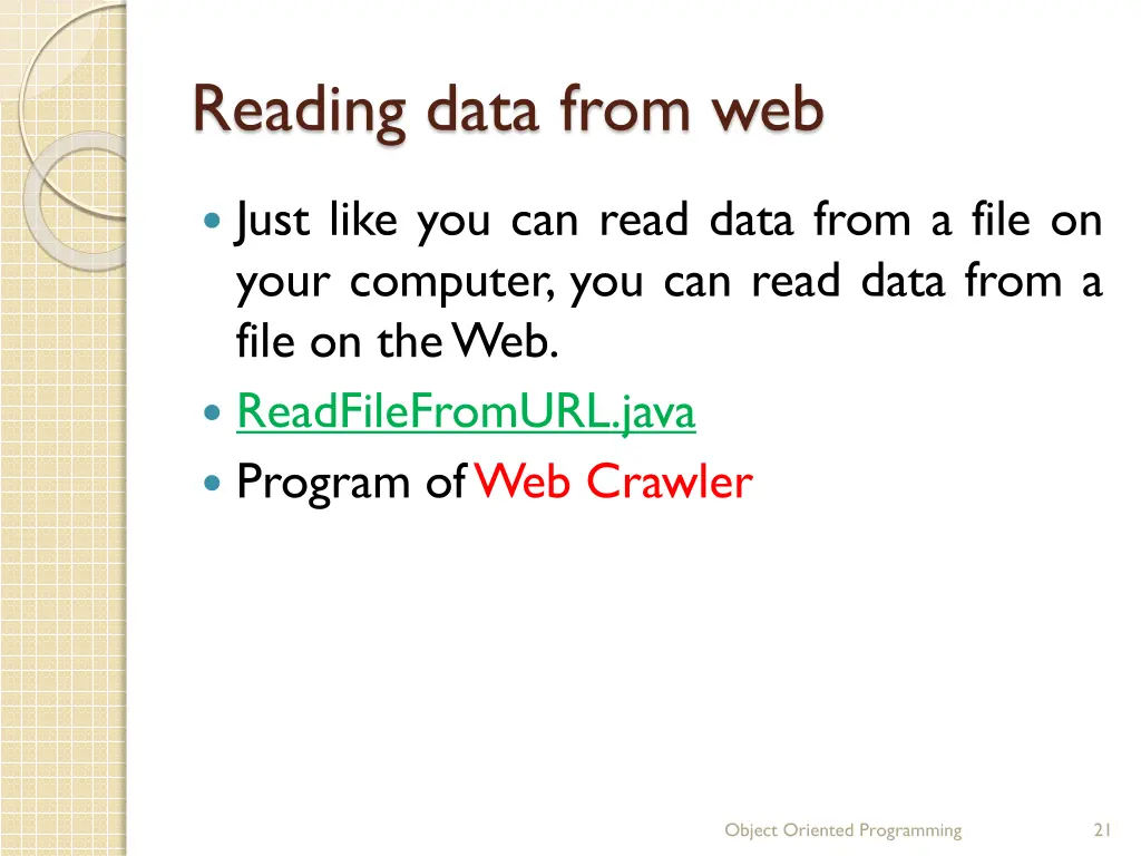 reading data from web