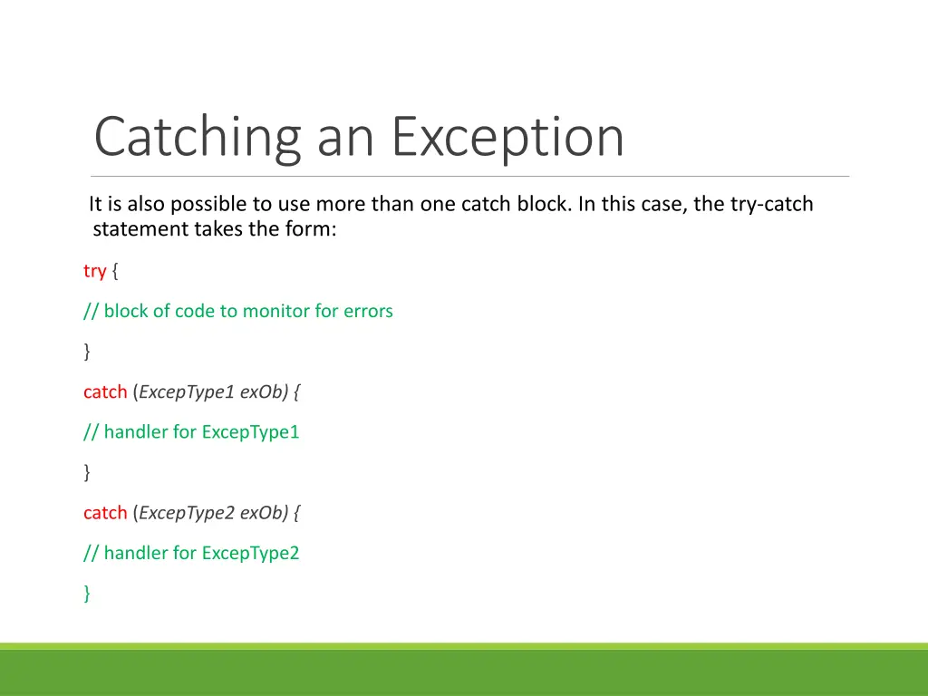 catching an exception 2