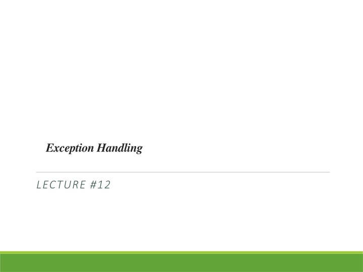 exception handling