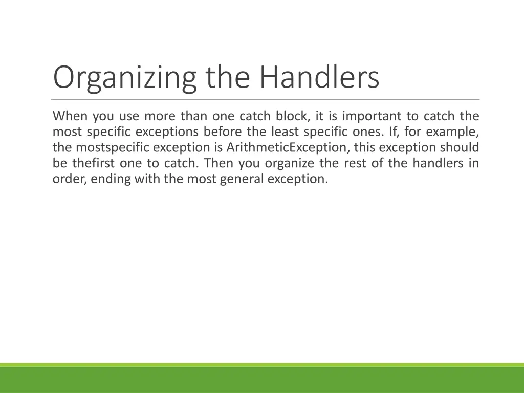 organizing the handlers