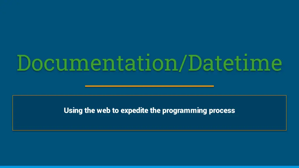 documentation datetime