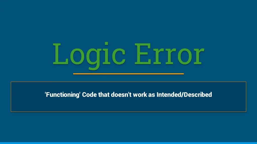 logic error