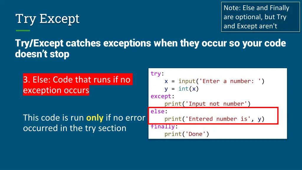 note else and finally are optional 3