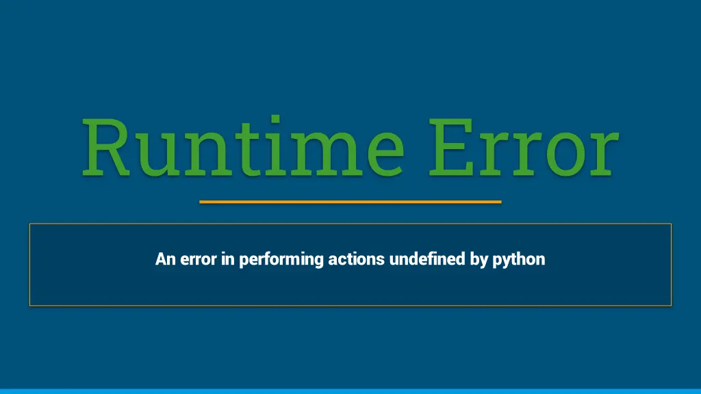 runtime error