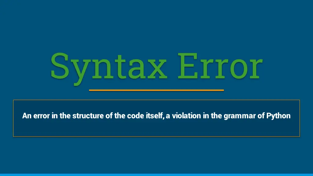 syntax error